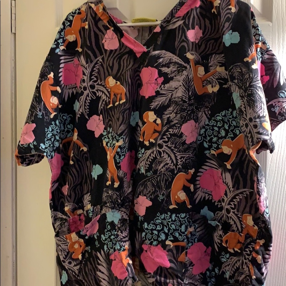 Curious George scrub top
